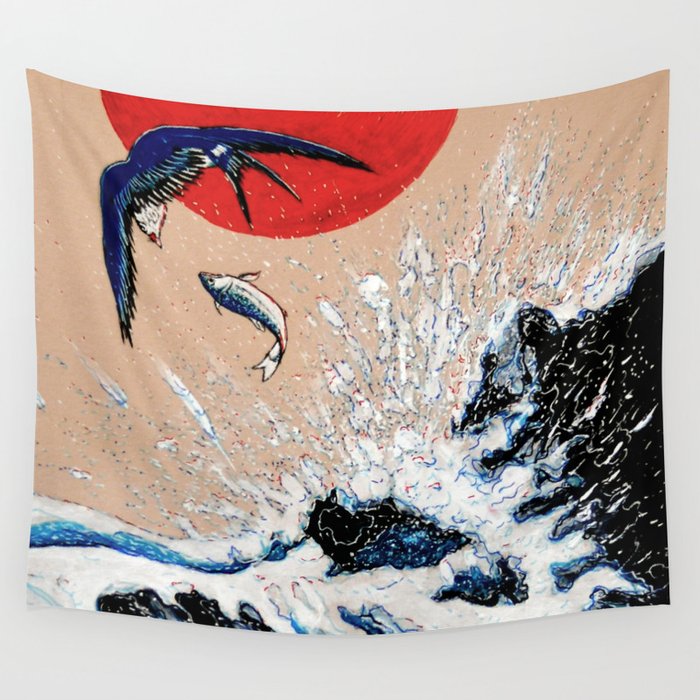 Japan Wave Wall Tapestry By Stefanmarcuart Society6