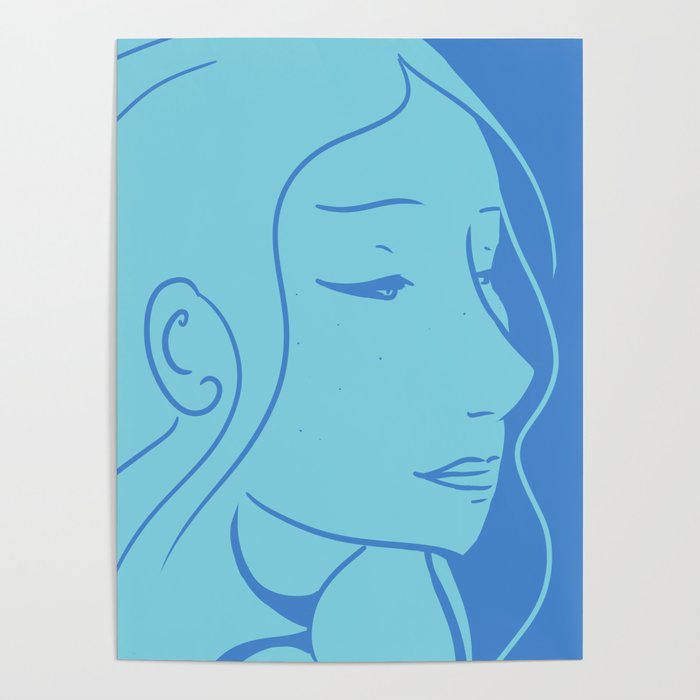 serene blue Poster