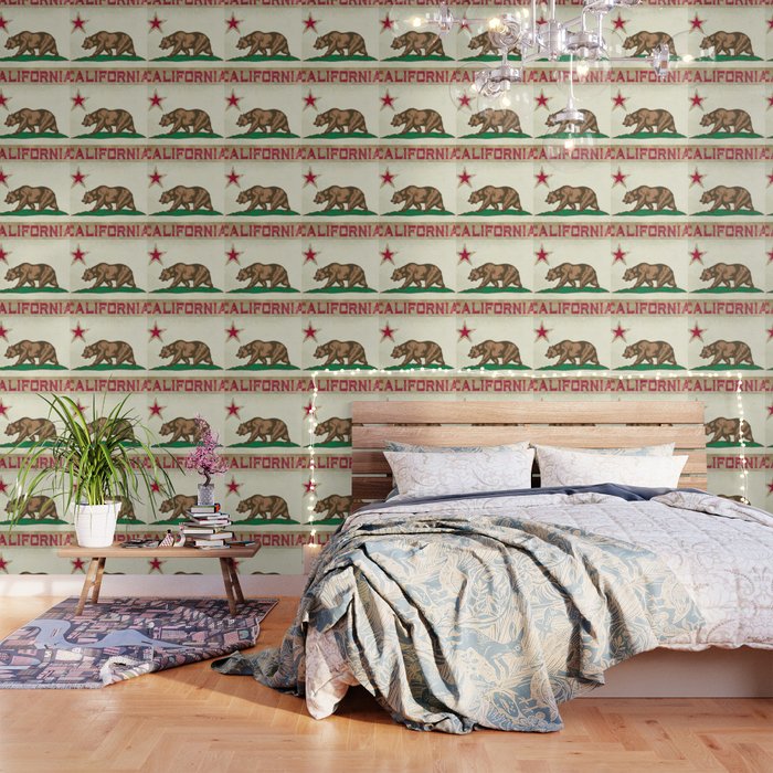 Vintage California Flag Wallpaper by Nature Magick Cascadia Collection