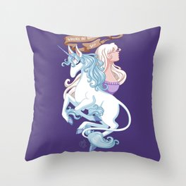 Where do unicorns go? Throw Pillow