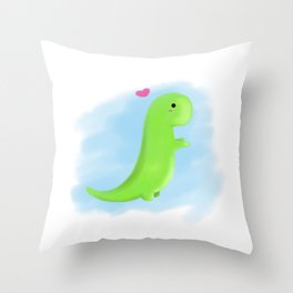 Dino love Throw Pillow