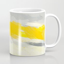 Grey and Yellow Abstract Art Painting Mug