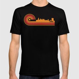 Retro Style Ithaca New York Skyline T-shirt