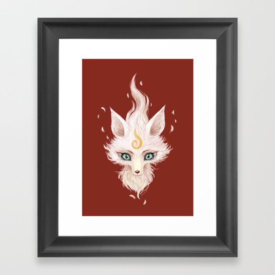 White Fox Framed Art Print