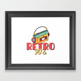 Retro Music Player - Retro 90's illustration Framed Art Print