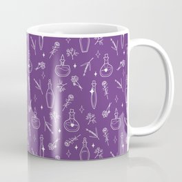 Potions and Herbs Repeating Pattern Purple Coffee Mug