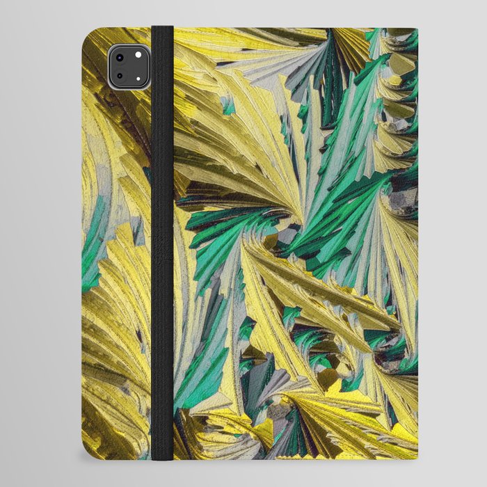 Green and yellow swirls iPad Folio Case