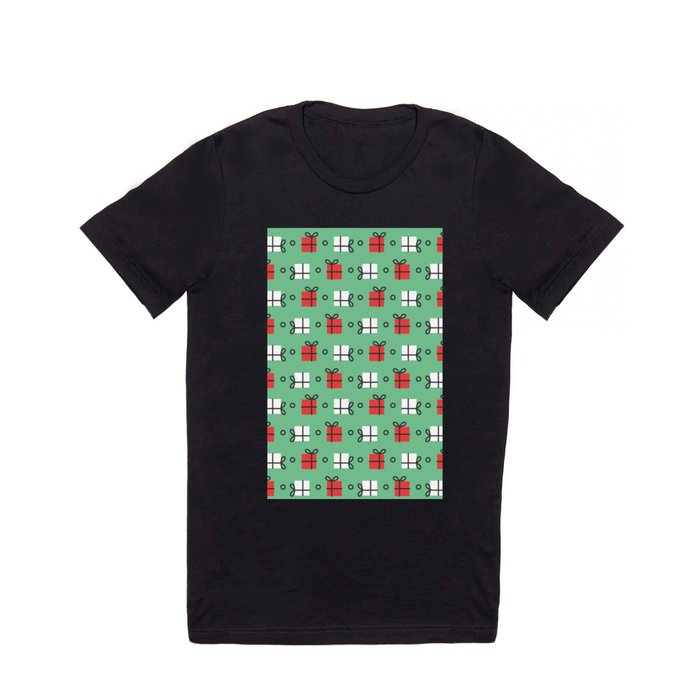 Christmas Pattern Turquoise Gifts T Shirt