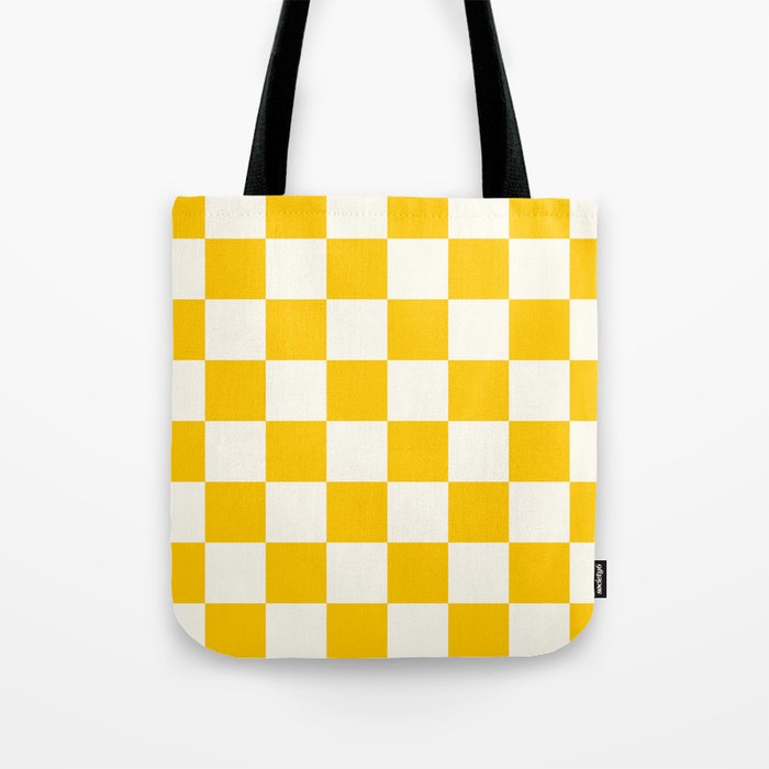 Sunshine Yellow Checkers Tote Bag