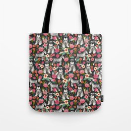 Schnauzer floral must have dog breed gifts for schnauzers owners florals Tote Bag