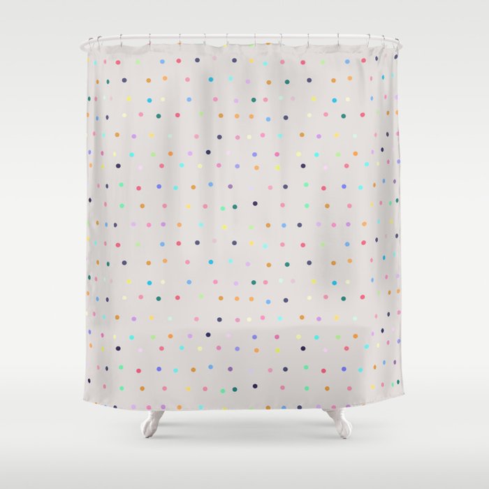 confetti dots on grey Shower Curtain
