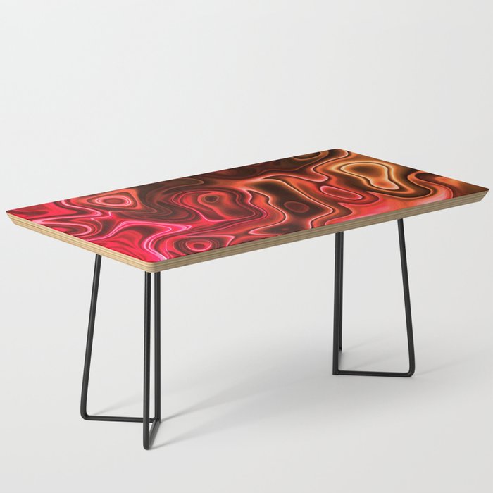 Red Wooden Pattern Coffee Table