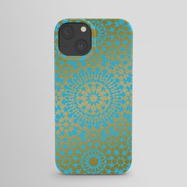 Moroccan Nights - Gold Teal Mandala Pattern 1 - Mix & Match with Simplicity of Life iPhone Case