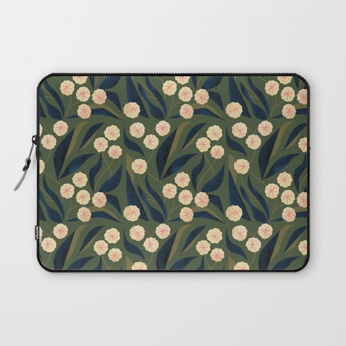 Green Floral Laptop Sleeve