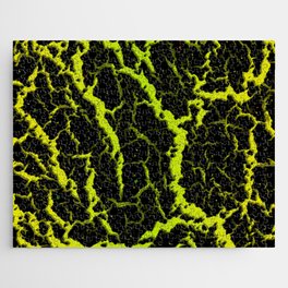 Cracked Space Lava - Yellow/Lime Jigsaw Puzzle