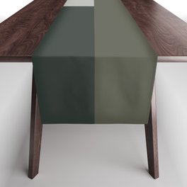 Gray and Green Tones Minimalist Modern Color Block No. 12 Table Runner