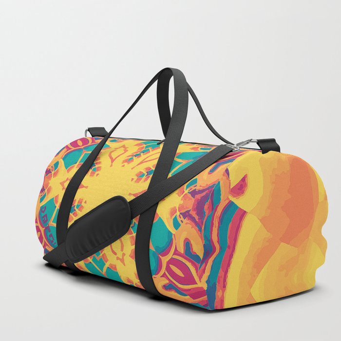 Yellow Flower 2 - Mosaic Texture Duffle Bag