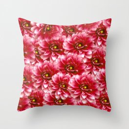 A Whole Bunch Of Red Dahlias Throw Pillow