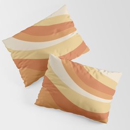 Retro Abstract Waves in Orange and Cream Pillow Sham