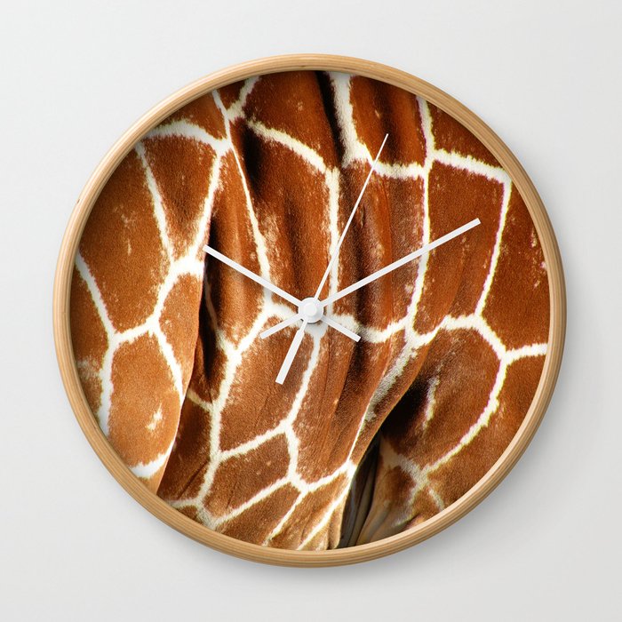 Giraffe Skin Close-up Wall Clock