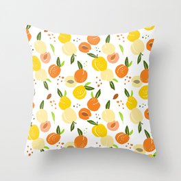 Orange And Yellow Fruits Pattern Throw Pillow