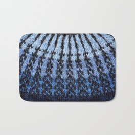 Icelandic sweater pattern - Shades of blue Bath Mat