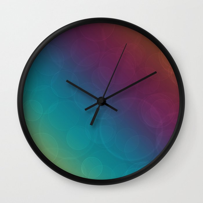 Bohek Bubbles on Rainbow of Color - Ombre multi Colored Spheres Wall Clock