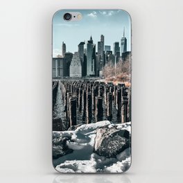 New York City Manhattan skyline during winter iPhone Skin