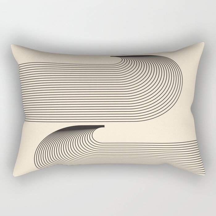 Abstraction_NEW_SUN_BLACK_WAVE_OCEAN_LINE_POP_ART_0211A Rectangular Pillow