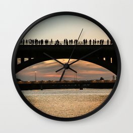 People at sunset Wall Clock