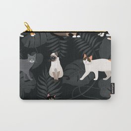Set of vector cats depicting different breeds and fur color standing sitting and walking Carry-All Pouch
