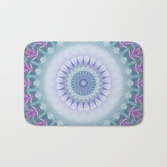 Violet Flowers Mandala Bath Mat