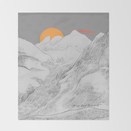 Sun and Mountain Throw Blanket