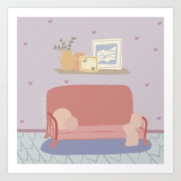 Art Print | Lilac Livingroom | Liefs Anoes  Art Print