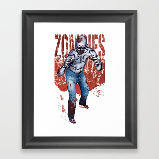 Zombie Walk Framed Art Print