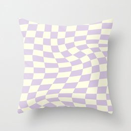 Warp Checker in Purple Throw Pillow
