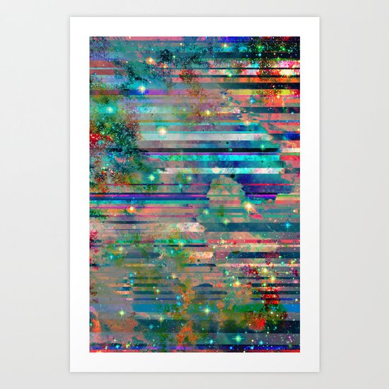 Space Glitch Art Print
