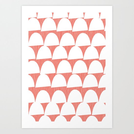Shroom reverse coral Art Print