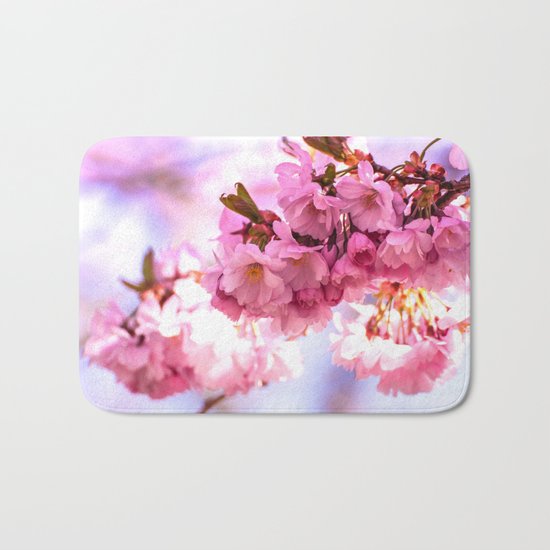 Pink Japanese Cherry Blossom, Sakura Bath Mat