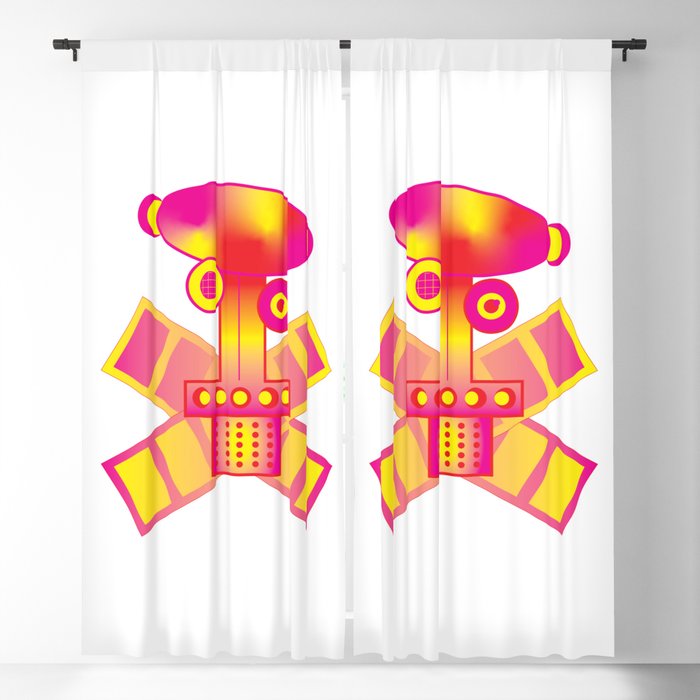 Pink Lemonade Robot Blackout Curtain