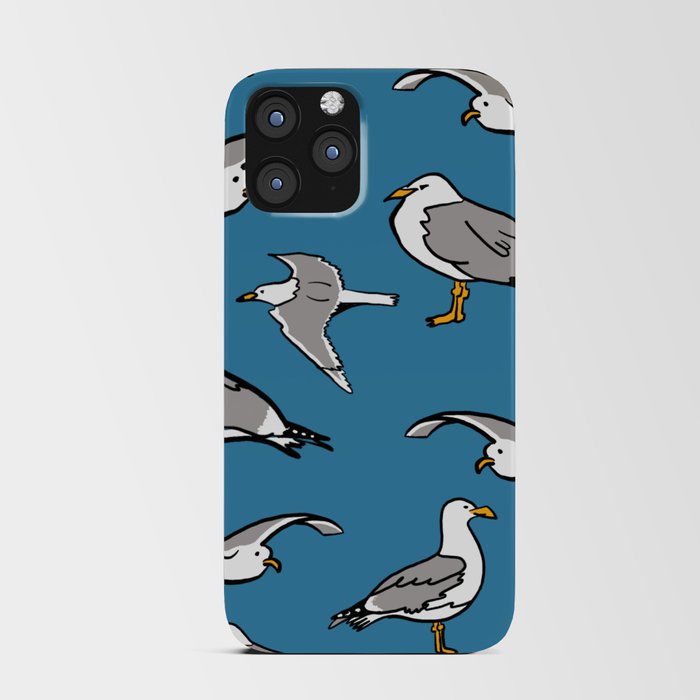 Seagulls by the Seashore Blue iPhone Card Case