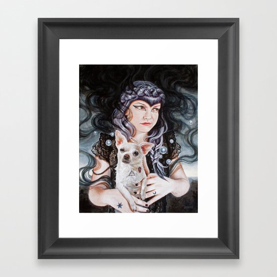 She Brings the Night Framed Art Print