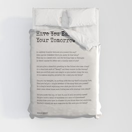 Have You Earned Your Tomorrow - Edgar Guest Poem - Literature - Typewriter 1 Duvet Cover