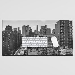 New York City Sunset Views | Travel Photography in NYC | Black and White Desk Mat