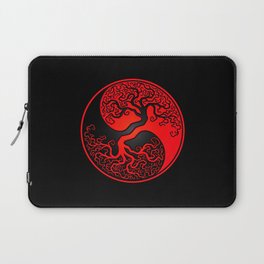 Red and Black Tree of Life Yin Yang Laptop Sleeve