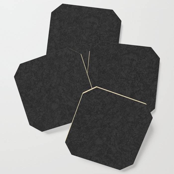 Rough Black Art Paper Texture Coaster by Textures