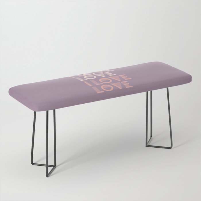 I Love Love - Lavender Purple & Pink pastel colors modern abstract illustration  Bench