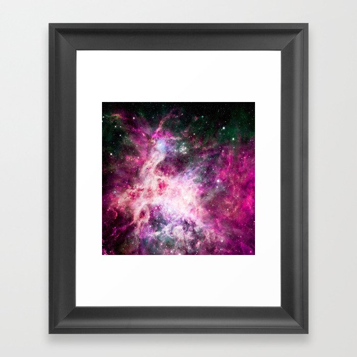 Pink purple nebula . Framed Art Print