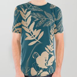 Exotic Florals and Butterflies All Over Graphic Tee