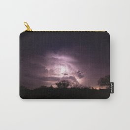 Inner Glow - Lightning Illuminates Storm Cloud as Stars Twinkle Above at Night in Oklahoma Carry-All Pouch